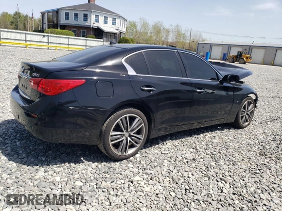 2015 Infiniti Q50 Premium z VIN JN1BV7AR2FM395318, wystawiony jako Copart lot #55029355 z przebiegiem 186 303 mil mil oraz Czysty tytuł • Clean title. Historia ofert i sprzedaży dostępna na DreamBid. Obrazek 3.