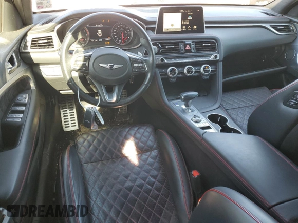 2019 Genesis G70 3.3T Advanced with VIN KMTG34LE6KU015085, listed as a Copart auction lot 87007704 with 58,335 mi miles and Salvage Title. Bid and sale history available at carsss.com. Image 8.