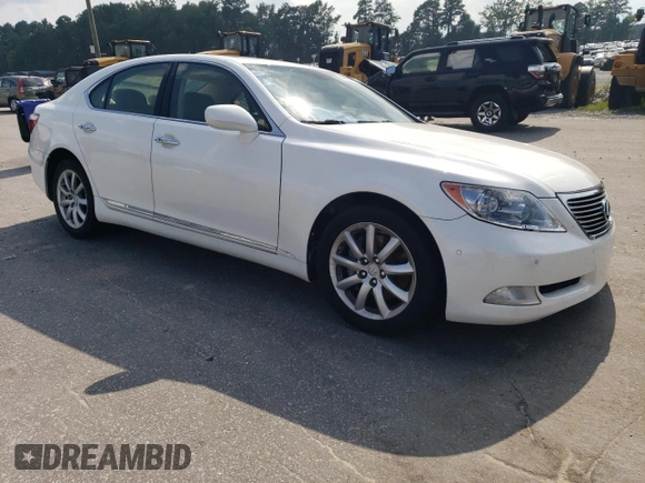 2008 Lexus LS 460 with VIN JTHBL46F485080239, listed as a Copart auction lot 64032705 with 157,873 mi miles and Salvage title. Bid and sale history available at DreamBid. Image 4.