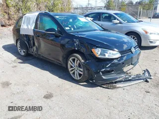 2017 Volkswagen Golf SportWagen S with VIN 3VWC17AU6HM504529, listed as a IAAI auction lot 41832444 with 123,545 mi miles. Bid and sale history available at carsss.com. Image 1.