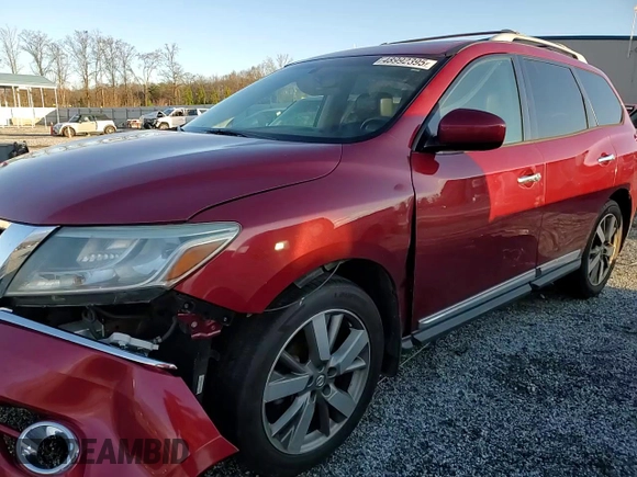 2014 Nissan Pathfinder Platinum with VIN 5N1AR2MM8EC727715, listed as a Copart auction lot 48992395 with 165,048 mi miles and Salvage title. Bid and sale history available at DreamBid. Image 12.