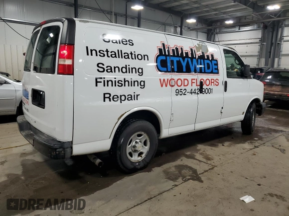 2008 Chevrolet Express Cargo z VIN 1GCFG15X081192544, wystawiony jako Copart lot #41531985 z przebiegiem 116 900 mil mil oraz Szkoda całkowita • Salvage title. Historia ofert i sprzedaży dostępna na DreamBid. Obrazek 3.