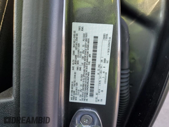 2024 Ford Escape Active with VIN 1FMCU9GN3RUA97493, listed as a Copart auction lot 42567125 with 8,452 mi miles and Salvage Title. Bid and sale history available at DreamBid. Image 12.