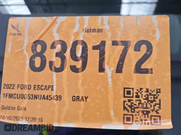 2022 Ford Escape SE с VIN 1FMCU0G63NUA45439, выставлен на аукционе IAAI как лот 42556163 с пробегом 76 088 миль миль и . История ставок и продаж доступна на DreamBid. Изображение 15.