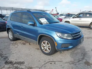 2017 Volkswagen Tiguan S with VIN WVGAV7AX6HW503871, listed as a IAAI auction lot 42372436 with 130,208 mi miles and . Bid and sale history available at DreamBid. Image 1.