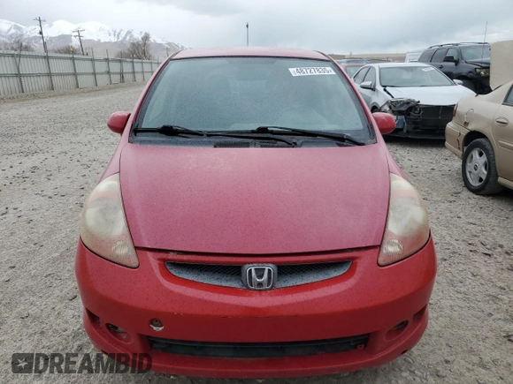2008 Honda Fit Sport with VIN JHMGD37628S058916, listed as a Copart auction lot 48727835 with 190,109 mi miles and Salvage Title. Bid and sale history available at carsss.com. Image 5.