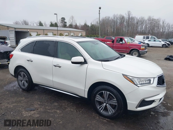 2017 Acura MDX with VIN 5FRYD4H39HB024919, listed as a IAAI auction lot 41785118 with 90,573 mi miles. Bid and sale history available at carsss.com. Image 1.