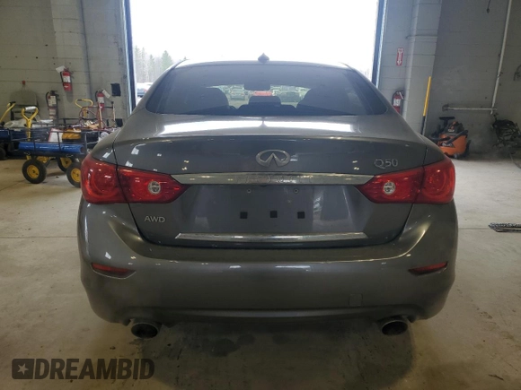 2015 Infiniti Q50 Premium with VIN JN1BV7AR7FM397212, listed as a Copart auction lot 54389605 with 140,338 mi miles and Salvage Title. Bid and sale history available at carsss.com. Image 6.