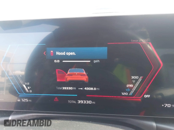 2023 BMW M3 Competition xDrive with VIN WBS43AY09PFP04541, listed as a IAAI auction lot 41140882 with 39,330 mi miles and . Bid and sale history available at DreamBid. Image 7.