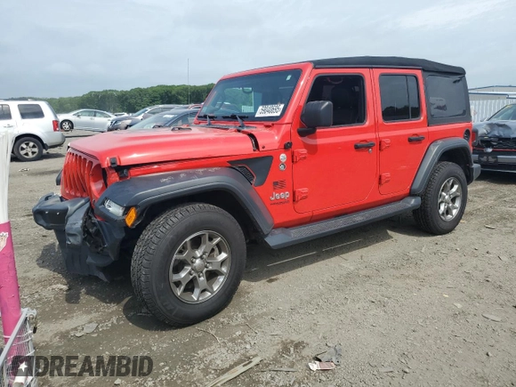 2020 Jeep Wrangler Unlimited Sport Altitude with VIN 1C4HJXDG2LW206079, listed as a Copart auction lot 59040695 with 77,917 mi miles and Salvage title. Bid and sale history available at DreamBid. Image 1.
