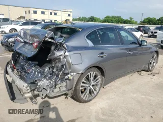 2021 Infiniti Q50 Signature Edition with VIN JN1EV7CP9MM703669, listed as a Copart auction lot 54861195 with 50,856 mi miles and Salvage title. Bid and sale history available at DreamBid. Image 3.