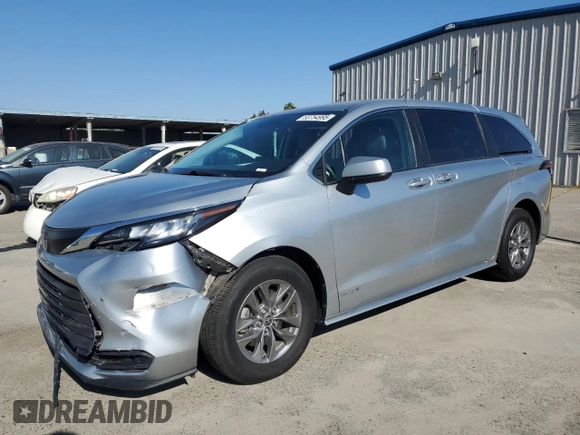 2021 Toyota Sienna LE with VIN 5TDKRKEC9MS035667, listed as a Copart auction lot 53754995 with 98,170 mi miles and Salvage title. Bid and sale history available at DreamBid. Image 1.