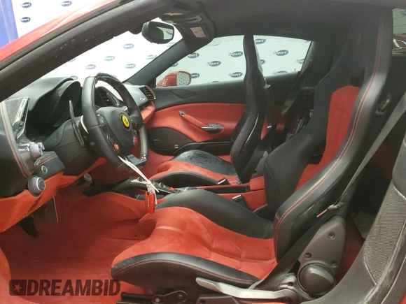 2018 Ferrari 488 z VIN ZFF80AMA2J0229536, wystawiony jako Copart lot #73699714 z przebiegiem 4 120 mil mil oraz Szkoda całkowita • Salvage title. Historia ofert i sprzedaży dostępna na DreamBid. Obrazek 7.