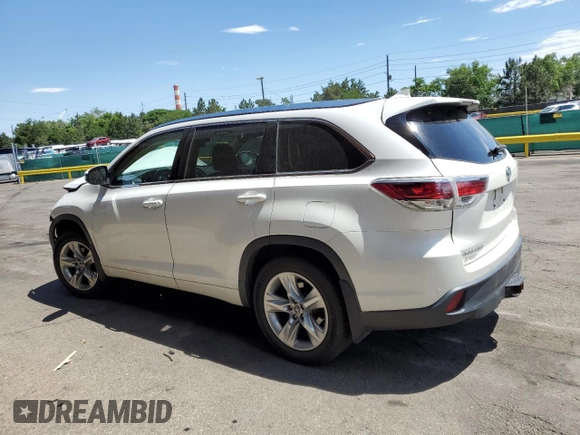2016 Toyota Highlander Limited with VIN 5TDDKRFH3GS258727, listed as a Copart auction lot 61667005 with 121,789 mi miles and Salvage title. Bid and sale history available at DreamBid. Image 2.