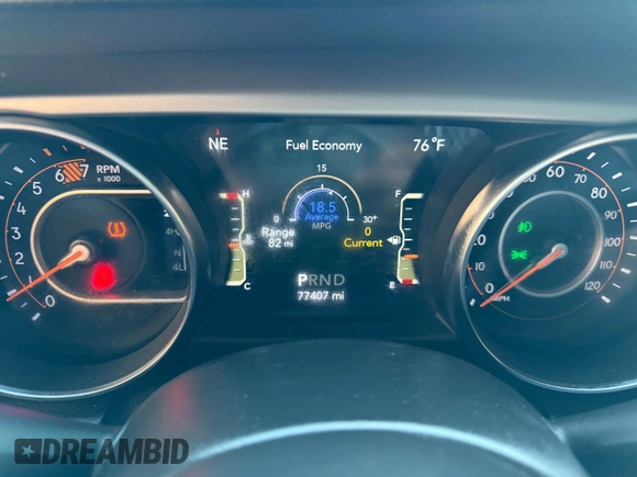 2021 Jeep Wrangler Unlimited Willys with VIN 1C4HJXDNXMW680247, listed as a Copart auction lot 57000145 with 77,407 mi miles and Clean Title. Bid and sale history available at DreamBid. Image 8.