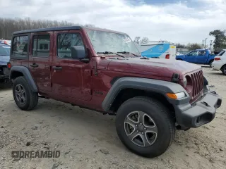 2022 Jeep Wrangler Unlimited Sport S with VIN 1C4HJXDG5NW120932, listed as a Copart auction lot 49704795 with 60,514 mi miles and Salvage Title. Bid and sale history available at DreamBid. Image 4.