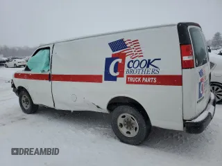 2020 Chevrolet Express Cargo Van with VIN 1GCWGAFG3L1259676, listed as a Copart auction lot 43748395 with 156,622 mi miles and Salvage Title. Bid and sale history available at carsss.com. Image 2.