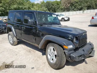 2022 Jeep Wrangler Unlimited Willys with VIN 1C4HJXDMXNW254583, listed as a Copart auction lot 70820684 with 42,931 mi miles and Salvage Title. Bid and sale history available at DreamBid. Image 4.
