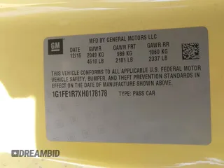 2017 Chevrolet Camaro 1SS z VIN 1G1FE1R7XH0178178, wystawiony jako IAAI lot #41824066 z przebiegiem 89 554 mil mil oraz . Historia ofert i sprzedaży dostępna na DreamBid. Obrazek 9.