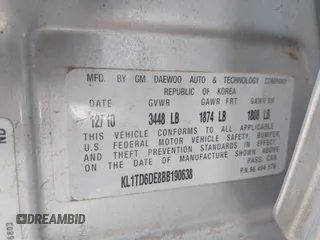2011 Chevrolet Aveo 1LT с VIN KL1TD6DE8BB190638, выставлен на аукционе IAAI как лот 42403313 с пробегом 46 817 миль миль и . История ставок и продаж доступна на DreamBid. Изображение 9.