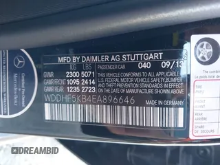 2014 Mercedes-Benz E 350 Sport with VIN WDDHF5KB4EA896646, listed as a IAAI auction lot 40691189 with Not Provided miles and . Bid and sale history available at DreamBid. Image 9.
