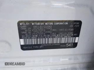 2020 Mitsubishi Outlander ES z VIN JA4AD2A30LZ034060, wystawiony jako IAAI lot #42207169 z przebiegiem 91 049 mil mil oraz . Historia ofert i sprzedaży dostępna na DreamBid. Obrazek 9.