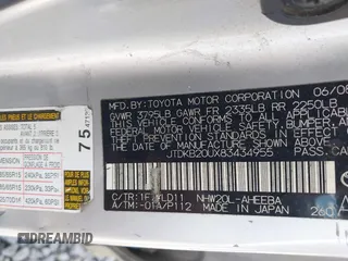 2008 Toyota Prius with VIN JTDKB20UX83434955, listed as a IAAI auction lot 42193526 with 198,791 mi miles. Bid and sale history available at carsss.com. Image 9.