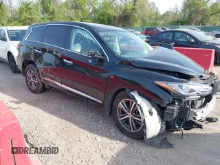 2020 Infiniti QX60 Luxe with VIN 5N1DL0MM7LC540417, listed as a IAAI auction lot 42112881 with 53,003 mi miles and . Bid and sale history available at DreamBid. Image 1.