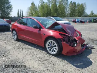 2022 Tesla Model 3 with VIN 5YJ3E1EA7NF369811, listed as a Copart auction lot 54386705 with 80,478 mi miles and Salvage Title. Bid and sale history available at DreamBid. Image 4.