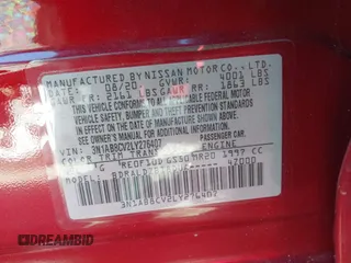 2020 Nissan Sentra SV with VIN 3N1AB8CV2LY276407, listed as a IAAI auction lot 41271038 with 53,563 mi miles. Bid and sale history available at carsss.com. Image 9.