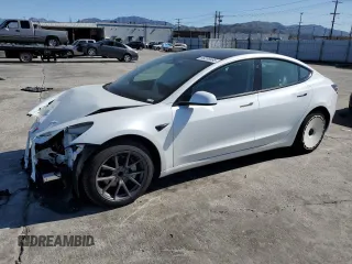 2023 Tesla Model 3 with VIN 5YJ3E1EA7PF612018, listed as a Copart auction lot 46253485 with 0 mi miles and Salvage Title. Bid and sale history available at carsss.com. Image 1.