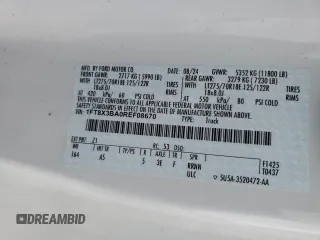 2024 Ford F-350 with VIN 1FT8X3BA0REF08670, listed as a Copart auction lot 52581825 with 12,776 mi miles and Salvage title. Bid and sale history available at DreamBid. Image 12.