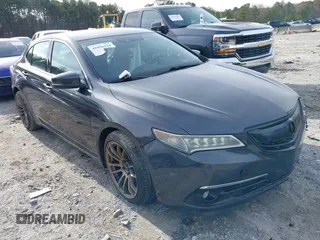 2015 Acura TLX V6 Advance with VIN 19UUB2F77FA020150, listed as a IAAI auction lot 41096144 with 127,414 mi miles. Bid and sale history available at carsss.com. Image 1.