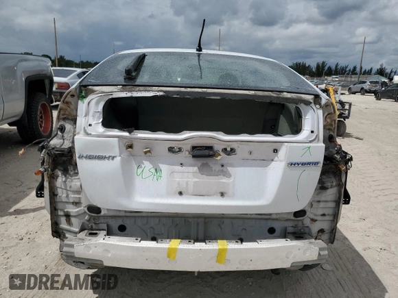 2010 Honda Insight EX with VIN JHMZE2H79AS038112, listed as a Copart auction lot 54794785 with 183,457 mi miles and Salvage Title. Bid and sale history available at DreamBid. Image 6.