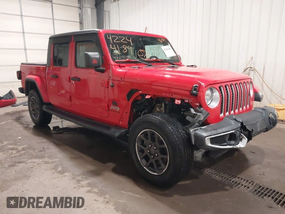 2020 Jeep Gladiator Overland with VIN 1C6HJTFG1LL129994, listed as a IAAI auction lot 42244189 with 46,414 mi miles and . Bid and sale history available at DreamBid. Image 1.