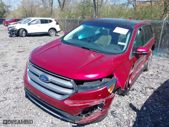 2017 Ford Edge Titanium with VIN 2FMPK3K83HBC34846, listed as a IAAI auction lot 41983258 with 154,376 mi miles. Bid and sale history available at carsss.com. Image 6.