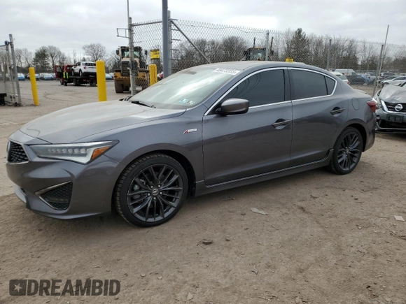 2020 Acura ILX w/Premium/A-SPEC Pkg with VIN 19UDE2F82LA008645, listed as a Copart auction lot 48473335 with 122,544 mi miles and Salvage Title. Bid and sale history available at carsss.com. Image 1.