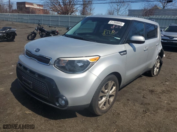2016 Kia Soul + with VIN KNDJP3A59G7851968, listed as a Copart auction lot 51368665 with 106,025 mi miles and Salvage Title. Bid and sale history available at carsss.com. Image 1.