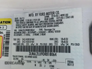 2013 Lincoln MKZ Hybrid z VIN 3LN6L2LU9DR818064, wystawiony jako Copart lot #53831705 z przebiegiem 97 464 mil mil oraz Szkoda całkowita • Salvage title. Historia ofert i sprzedaży dostępna na DreamBid. Obrazek 13.