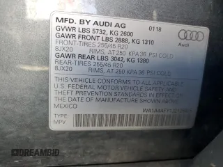 2018 Audi SQ5 Premium Plus with VIN WA1A4AFY1J2125925, listed as a Copart auction lot 86731324 with 56,875 mi miles and Salvage Title. Bid and sale history available at DreamBid. Image 13.