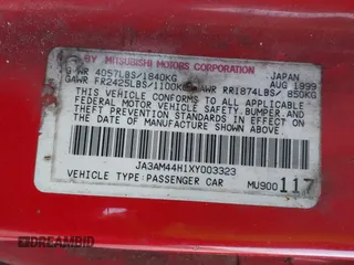 1999 Mitsubishi 3000GT z VIN JA3AM44H1XY003323, wystawiony jako IAAI lot #41560169 z przebiegiem 154 597 mil mil oraz . Historia ofert i sprzedaży dostępna na DreamBid. Obrazek 9.