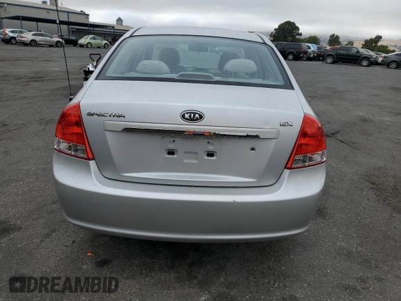 2008 Kia Spectra EX with VIN KNAFE122885584403, listed as a Copart auction lot 72360724 with 223,250 mi miles and Salvage Title. Bid and sale history available at carsss.com. Image 6.
