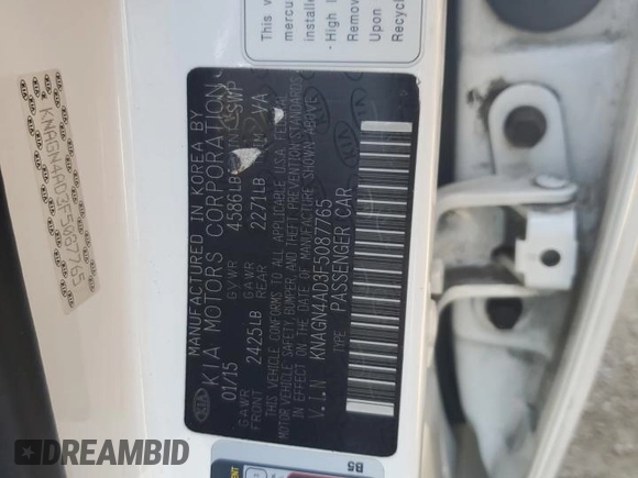 2015 Kia Optima Hybrid EX with VIN KNAGN4AD3F5087765, listed as a Copart auction lot 73155834 with 195,098 mi miles and Salvage Title. Bid and sale history available at carsss.com. Image 12.