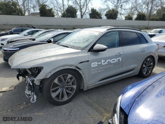 2021 Audi e-tron Premium Plus with VIN WA1LAAGE0MB005804, listed as a Copart auction lot 42646673 with 6,023 mi miles. Bid and sale history available at carsss.com. Image 1.
