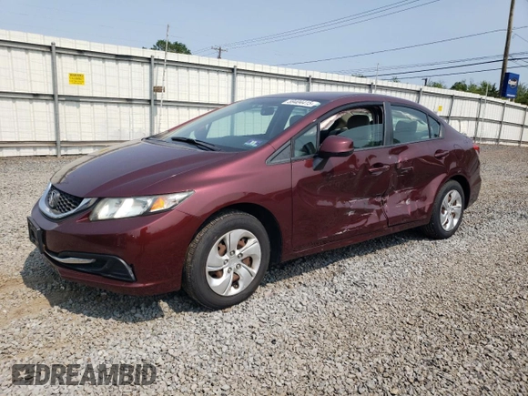 2013 Honda Civic LX z VIN 19XFB2F58DE259822, wystawiony jako Copart lot #59404415 z przebiegiem 65 523 mil mil oraz Szkoda całkowita • Salvage title. Historia ofert i sprzedaży dostępna na DreamBid. Obrazek 1.