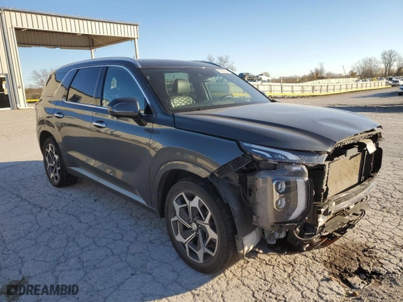 2022 Hyundai Palisade Calligraphy with VIN KM8R7DHE6NU453321, listed as a Copart auction lot 81623624 with 50,584 mi miles and Salvage Title. Bid and sale history available at carsss.com. Image 4.