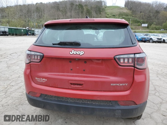 2019 Jeep Compass Sport with VIN 3C4NJDAB6KT827629, listed as a Copart auction lot 52756685 with 44,882 mi miles and Salvage title. Bid and sale history available at DreamBid. Image 6.