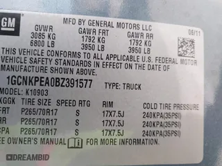 2011 Chevrolet Silverado 1500 Work Truck with VIN 1GCNKPEA0BZ391577, listed as a IAAI auction lot 41470524 with 117,556 mi miles. Bid and sale history available at carsss.com. Image 9.