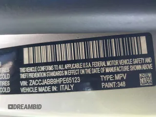 2017 Jeep Renegade Latitude with VIN ZACCJABB9HPE65123, listed as a IAAI auction lot 41856382 with 73,678 mi miles. Bid and sale history available at carsss.com. Image 9.
