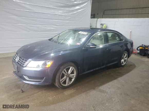 2014 Volkswagen Passat SE with VIN 1VWBP7A34EC003699, listed as a Copart auction lot 49218125 with 107,916 mi miles and Salvage Title. Bid and sale history available at carsss.com. Image 1.